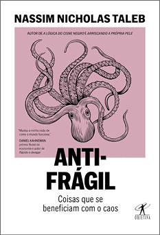 Capa do livro  Antifr gil: coisas que se beneficiam com o caos , de Nassim Nicholas Taleb 