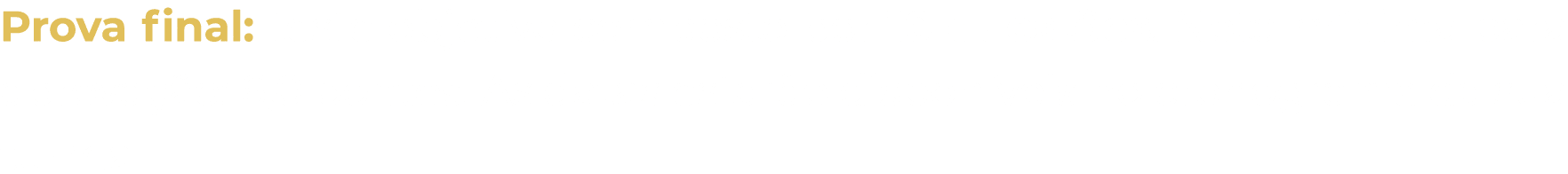 Prova final: teste objetivo composto por 10 quest es. Nota m nima para aprova o: 6,0 pontos. As datas estar o dispon...